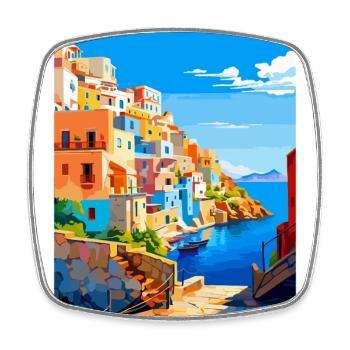 Ponza Italy Vintage Travel Poster WPA Art Souvenir - Square fridge magnet - white - Front