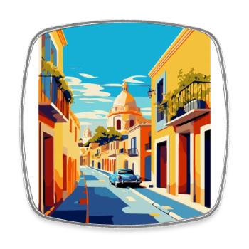 Jerez De La Frontera Espagne Affiche De Voyage Vintage - Magnet carré - blanc - Devant