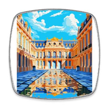 Schloss Versailles Frankreich Vintage Reiseplakat WPA - Viereckiger Kühlschrankmagnet - Weiß - Vorne