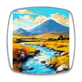 Connemara Irlande Royaume-Uni Affiche de voyage vintage WPA Art - Magnet carré - blanc - Devant