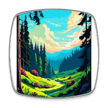 Black Forest Germany Vintage Travel Poster WPA Art - Square fridge magnet - white - Front