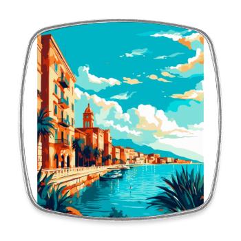 Syracuse Italy Vintage Travel Poster Souvenir WPA - Square fridge magnet - white - Front