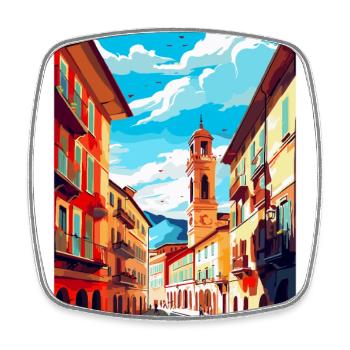 Pamplona Spanien Vintage Reiseplakat Souvenir WPA - Viereckiger Kühlschrankmagnet - Weiß - Vorne