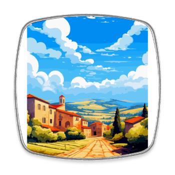 Extremadura Spain Vintage Travel Poster Souvenir - Square fridge magnet - white - Front