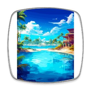 Cancun Vintage Reiseplakat Souvenir Illustration - Viereckiger Kühlschrankmagnet - Weiß - Vorne