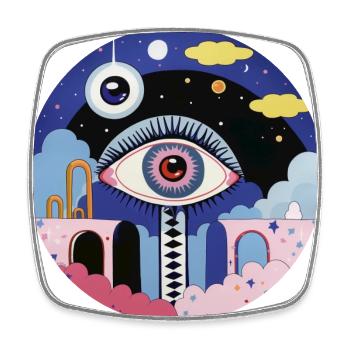 Psychedelic Eye - Square fridge magnet - white - Front