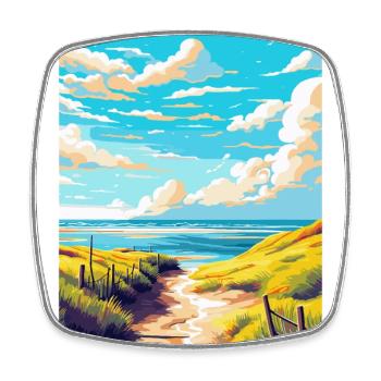 Texel Niederlande Vintage Reiseplakat Souvenir - Viereckiger Kühlschrankmagnet - Weiß - Vorne