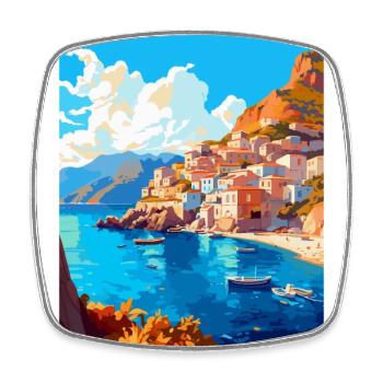 Karpathos Grèce Affiche de voyage vintage souvenir - Magnet carré - blanc - Devant