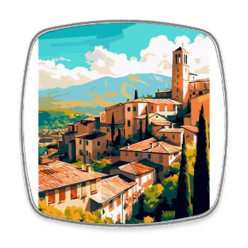Granada Spain Vintage Travel Poster WPA Souvenir - Square fridge magnet - white - Front