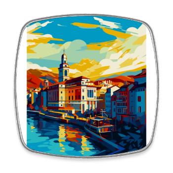 Bilbao Spanien Vintage Reiseplakat WPA Souvenir - Viereckiger Kühlschrankmagnet - Weiß - Vorne