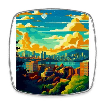 Oslo Norvège Affiche de voyage vintage WPA Art Souvenir - Magnet carré - blanc - Devant