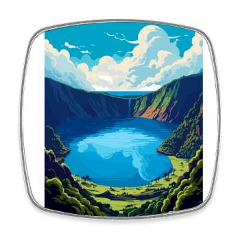 The Azores Portugal Vintage Travel Poster WPA Art - Square fridge magnet - white - Front