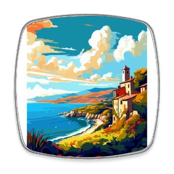 Galicia Spain Vintage Travel Poster WPA Souvenir - Square fridge magnet - white - Front