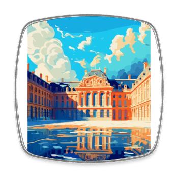 Versailles Frankreich Vintage Reiseplakat Souvenir - Viereckiger Kühlschrankmagnet - Weiß - Vorne