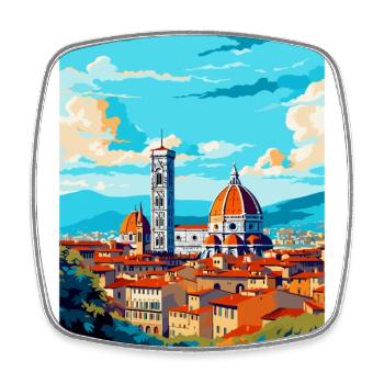 Florence Italie Affiche de voyage vintage Souvenir WPA - Magnet carré - blanc - Devant