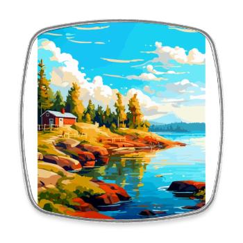 Ålandinseln Finnland Vintage Reiseplakat WPA - Viereckiger Kühlschrankmagnet - Weiß - Vorne