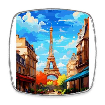 Paris Frankreich Vintage Reiseposter WPA Souvenir - Viereckiger Kühlschrankmagnet - Weiß - Vorne