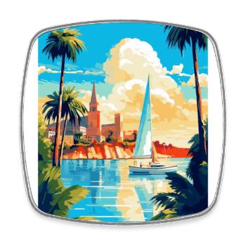 Palma De Mallorca Spanien Vintage Reiseplakat WPA - Viereckiger Kühlschrankmagnet - Weiß - Vorne