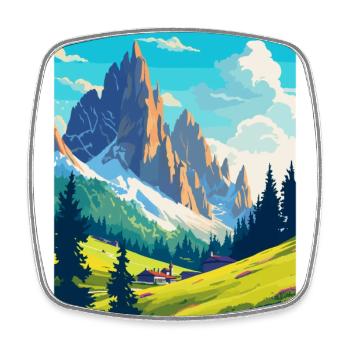 Dolomiten Italien Vintage Reiseplakat Souvenir WPA - Viereckiger Kühlschrankmagnet - Weiß - Vorne