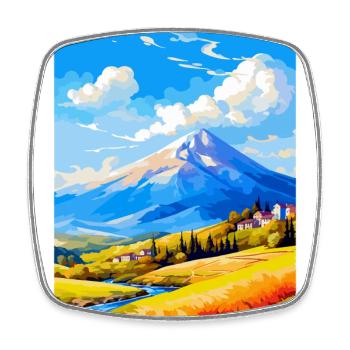 Mount Vardousia Griechenland Vintage Reiseposter WPA - Viereckiger Kühlschrankmagnet - Weiß - Vorne