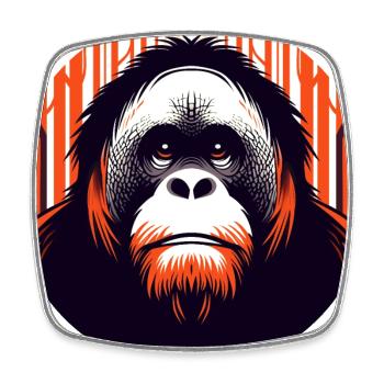 Orang-Utan - Viereckiger Kühlschrankmagnet - Weiß - Vorne