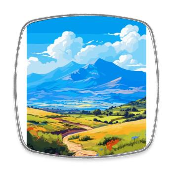 Mount Ida Griechenland Vintage Reiseplakat Souvenir - Viereckiger Kühlschrankmagnet - Weiß - Vorne