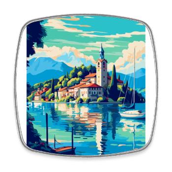 Wörthersee Österreich Vintage Reiseplakat Souvenir - Viereckiger Kühlschrankmagnet - Weiß - Vorne