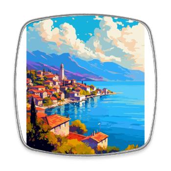 Ohrid Nordmazedonien Vintage Reiseposter WPA - Viereckiger Kühlschrankmagnet - Weiß - Vorne