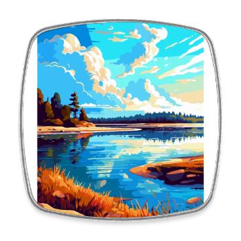 Warta Mouth Poland Vintage Travel Poster Souvenir - Square fridge magnet - white - Front