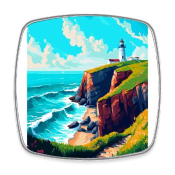 Cabo Da Roca Portugal Affiche de voyage vintage WPA - Magnet carré - blanc - Devant