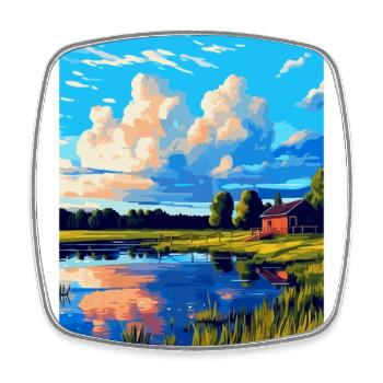 Narew Pologne Affiche de voyage vintage WPA Souvenir - Magnet carré - blanc - Devant