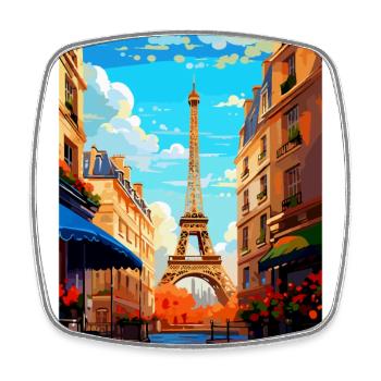 Paris Frankreich Vintage Reiseposter WPA Souvenir - Viereckiger Kühlschrankmagnet - Weiß - Vorne
