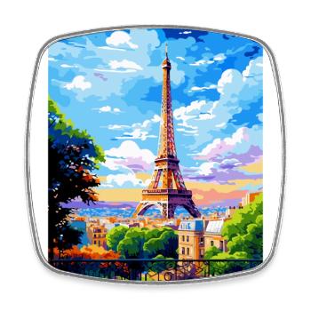 Paris Frankreich Vintage Reiseposter WPA Souvenir - Viereckiger Kühlschrankmagnet - Weiß - Vorne