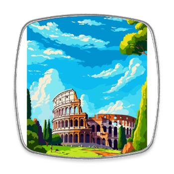 Rom Italien Vintage Reiseplakat Souvenir Souvenir - Viereckiger Kühlschrankmagnet - Weiß - Vorne