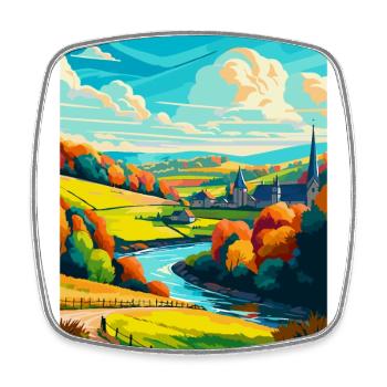 Ardennes France Vintage Voyage Poster Souvenir WPA - Magnet carré - blanc - Devant