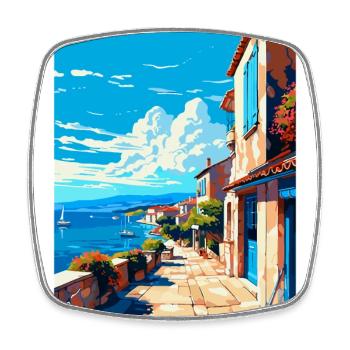 Ayvalik Turquie Vintage Voyage Poster Souvenir WPA - Magnet carré - blanc - Devant