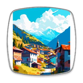 Artvin Turkey Vintage Travel Poster WPA Souvenir - Square fridge magnet - white - Front