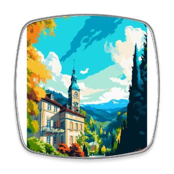 Baden Baden Allemagne Affiche de voyage vintage souvenir - Magnet carré - blanc - Devant