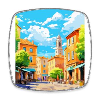 Aix En Provence France Vintage Travel Poster WPA - Square fridge magnet - white - Front