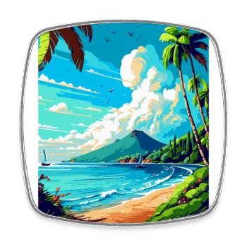 Martinique Caraïbes Vintage Voyage Affiche WPA Art - Magnet carré - blanc - Devant