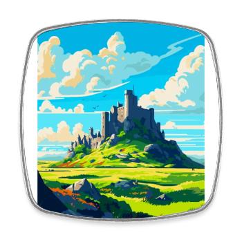 Rock Of Cashel Irlande Royaume-Uni Affiche De Voyage Vintage - Magnet carré - blanc - Devant