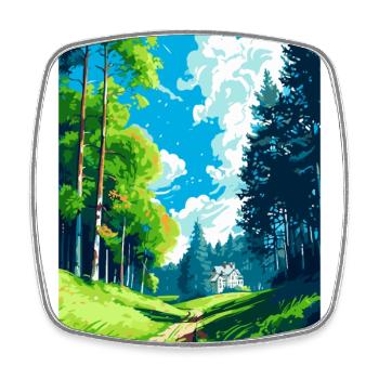 Vienna Woods Austria Vintage Travel Poster WPA Art - Square fridge magnet - white - Front