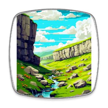 Malham Cove England Uk Vintage Reiseposter WPA - Viereckiger Kühlschrankmagnet - Weiß - Vorne