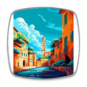 Ravenna Italy Vintage Travel Poster WPA Souvenir - Square fridge magnet - white - Front