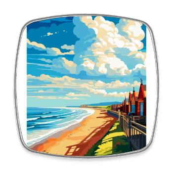 Saltburn By The Sea Angleterre Royaume-Uni Affiche de voyage WPA - Magnet carré - blanc - Devant