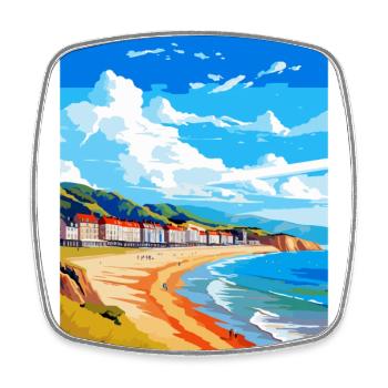 Llandudno Pays de Galles Royaume-Uni Affiche de voyage vintage souvenir - Magnet carré - blanc - Devant