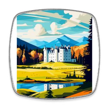 Blair Castle Scotland Uk Vintage Travel Poster WPA - Square fridge magnet - white - Front