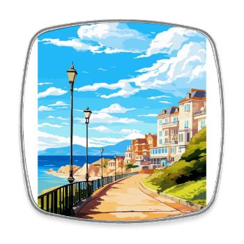 Llandudno Pays de Galles Royaume-Uni Affiche de voyage vintage souvenir - Magnet carré - blanc - Devant