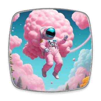 Astronaut - Square fridge magnet - white - Front