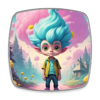 Goblin in the Fairytale Forest - Square fridge magnet - white - Front